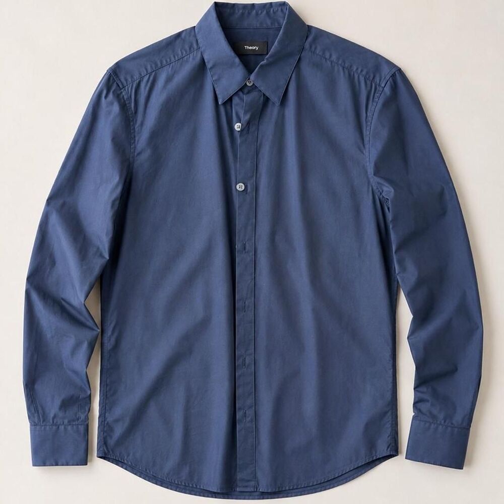 Theory Men's Navy and Blue Shirt